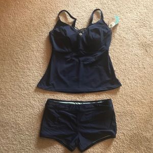 NWOT navy Prana two piece bathing suit